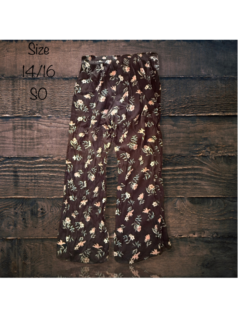 Size 14/16 SO Floral Lined Pants